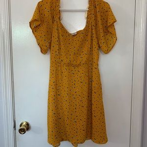 Yellow and Blue Spring Mini Dress